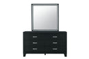 REID BLACK QUEEN BED GROUP WITH LED (4 piece set)