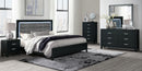 REID BLACK QUEEN BED GROUP WITH LED (4 piece set)