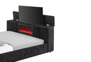 [Pre-order] Onyx 4pc King Size Bedroom Set with Fireplace and TV Lift Footboard