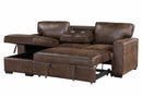 U0203 Coffee Reversible Pull Out Sofa Bed
