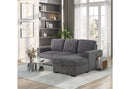 U2660 Grey L Sofa Bed Sectional With Pullout