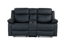 U6026 Black Pu 72A Console Reclining Loveseat With Led And Speaker