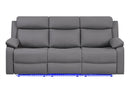 U6026 Grey Pu 46A Reclining Sofa With Led