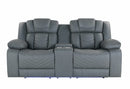 [Pre-order] U7068 Grey 10 Pwr Rec Sofa/Pwr Con Rec Loveseat With Led