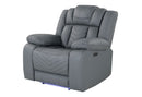 U7068 Grey 10 Pwr Rec Sofa/Pwr Con Rec Loveseat With Led