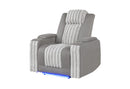 U8000 Grey Power Recliner W/ Power Headrest & Led Light