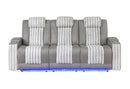 U8000 Grey Pwr Rec Sofa W/Phr, Ddt, Reading Light & Led Light