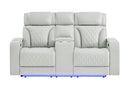 U8611 Blanche Silver Pwr Con Rec Loveseat With Phr, Led & Speaker