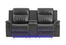 U8879 Charcoal Pwr Rec Sofa/Pwr Con Rec Loveseat W/Led & Gl Ss