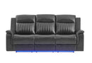 U8879 Charcoal Pwr Rec Sofa/Pwr Con Rec Loveseat W/Led & Gl Ss