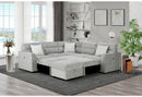 U9401 Nickel Sofa Bed Sectional With 3 Pillows And Ottoman