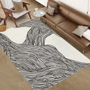 [Pre-order] Wrought Studio™ Washable Indoor Modern Abstract Area Rug Soft Low Pile Contemporary Throw Carpet Mat for Home Decor_White Black & Reviews | Wayfair