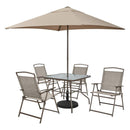 6-Piece Folding Outdoor Dining Set with Umbrella