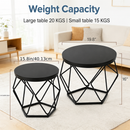 Set of 2 Round Multi-Purpose Side Tables - Small Coffee & End Tables