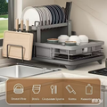Two-Level Dish Drying Rack for Kitchen Countertops