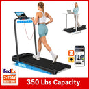 Folding Walking Pad Treadmill with Handle Bar Low Noise Walking Pad Treadmill for Home Small 30 HP Quiet Walking Pad Treadmill with 350 LBS Capacity 0662MPH Remote  LED Display with ZWIFTKINOMAP APP