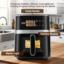 6Quart Air Fryer  8in1 Electric Hot Air Oven with LED Touchscreen Nonstick Fry Basket And 1350watt Power This Largecapacity Air Fryer Features 360 Hot Air Circulation A Clear Touchscreen And Integrated Heatinsulated Handles Black