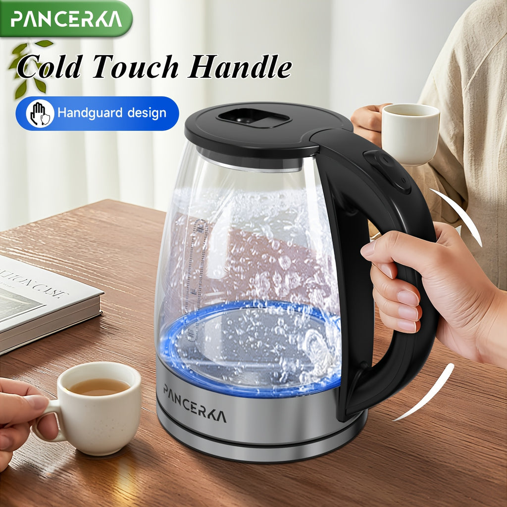 PANCERKA Electric Kettle 1000W Easy Cleaning Electric Tea Kettle BoilDry Protection Stainless Steel Filter BPA Free Auto Shut Off Hot Water Boiler Water Heater Kettle for Coffee  Tea Maker  Black