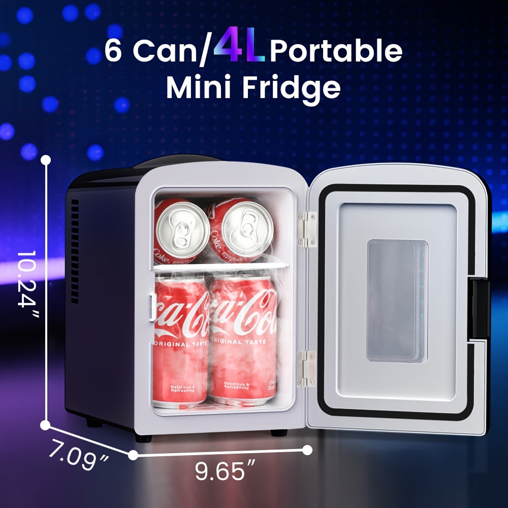 4 Liter Mini Fridge and Personal Beauty Fridge Mini Refrigerator Mirrored Door with Light Portable Cooler for Cosmetics Food Good for Beauty Enthusiast