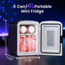 4 Liter Mini Fridge and Personal Beauty Fridge Mini Refrigerator Mirrored Door with Light Portable Cooler for Cosmetics Food Good for Beauty Enthusiast