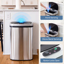 13 Gallon Automatic Trash Can 50L Stainless Steel Touchless Motion Sensor Garbage Can with OdorProof Sealed Lid for Kitchen And Office