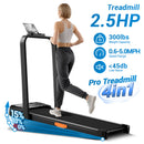 Folding Treadmill with 15% Incline, 2 in 1 Under Desk Walking Pad