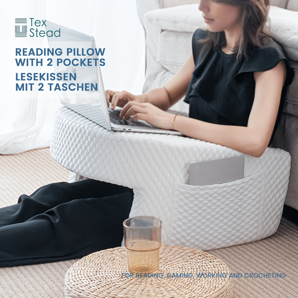 1pc Cool Reading Pillow Oversized Armrest Cushion Bed Pillow Ergonomically Designed with Side Storage Bag Detachable And Washable Suitable for Home OfficeDrama Watching Use