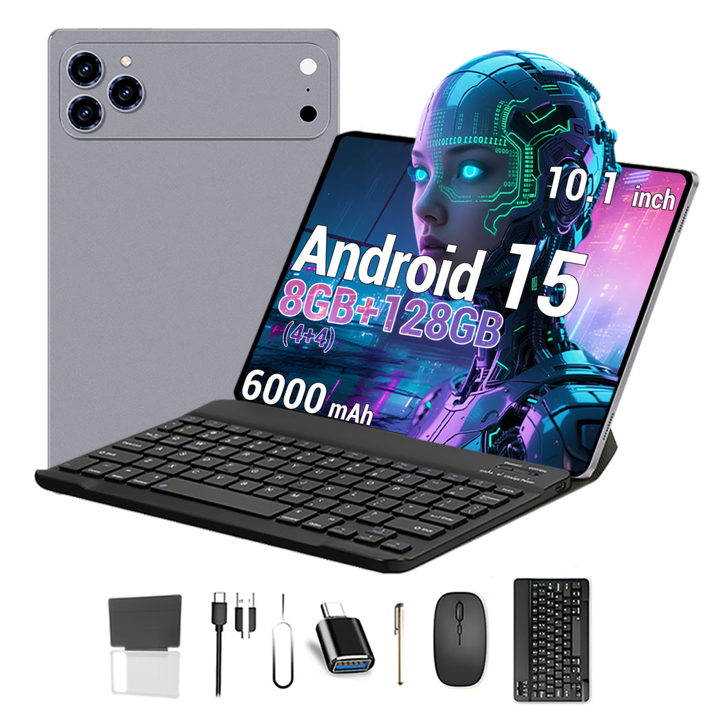 2026 Business Tablet 2in1 Device 101inch HD Display Android 15 8 GB 44 RAM 128 GB Storage Supports Keyboard And Mouse Connectivity included Dualband WiFi 6000 MAh Battery Lightweight And Portable Ideal For Business Travel And Of