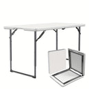HeavyDuty FoldinHalf Folding Table with Adjustable Height 3Level  Portable Plastic Table Suitable for IndoorOutdoor Use Sturdy Steel Legs  for SpaceSaving  Ideal for Picnic Camping Restaurants Patio  No Assembly