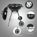 17Inch Portable Charcoal Grill with Smoking Function  HeavyDuty Round Outdoor Grill with Thickened Bowl 4 Legs with Wheels Design Stable And Durable Suitable for Camping Travel Backyard Barbecue Tailgate Party Gifts for FatherS Day