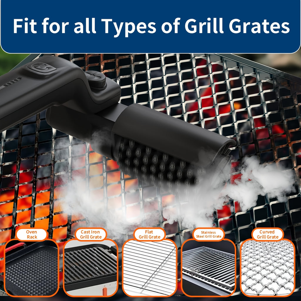 2026 Upgraded Electric Grill Brush Rechargeable 3 Powerful Speed BBQ Grill Brush for Outdoor Grill 180 Adjustable Rotary Brush Head Automatic Grill Cleaning Brush for Camping Outdoor Grill