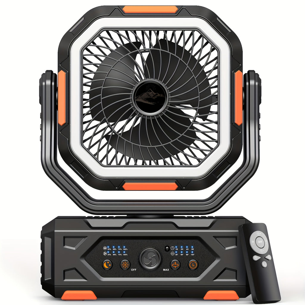 20000mAh Portable Camping Fan with Remote  Oscillation Suitable for Tent Travel Car Outdoor  Rechargeable Oscillating Ceiling Fan 4Speed Quiet Operation for Bedroom RV Emergency Cooling
