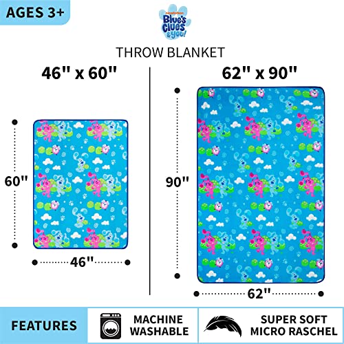 Franco Kids Bedding Super Soft Plush Throw Blanket, 62 in x 90 in, Blues Clues