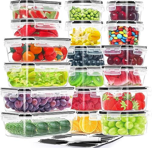 HKJ Chef 36-Pieces Airtight Food Storage Containers Set, 18 Containers