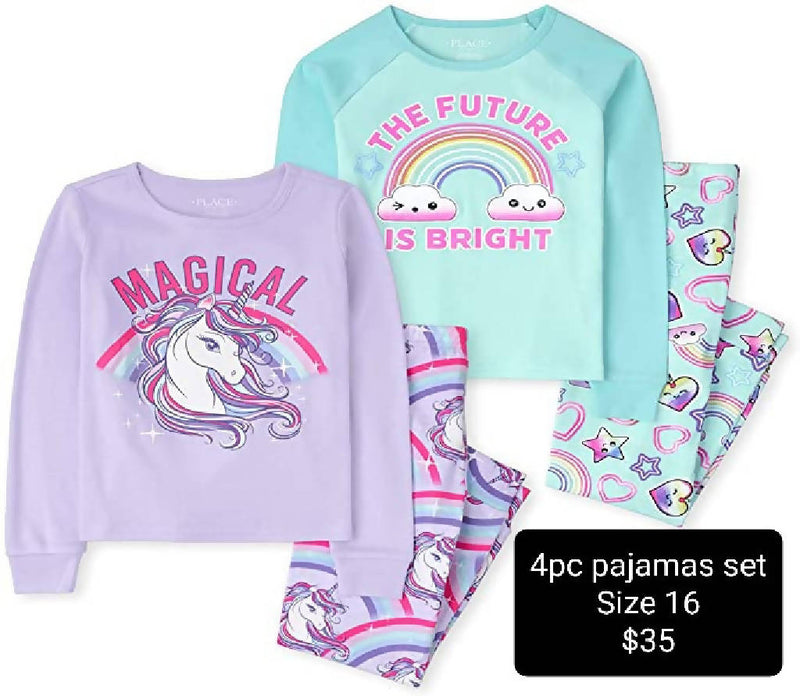 Girls 4pc pajamas set