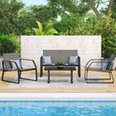 [Pre-order] Corvus Yorkdale 4-piece Outdoor Sling Fabric Conversation Set - The Triangle