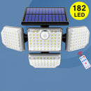 IP65 Waterproof 182 LED with Motion Sensor and Remote Control 4 Heads Outdoor LED Solar Light - The Triangle