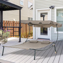 [Pre-order]  Patio Double Chaise Lounge Chair, Outdoor Wheeled Hammock Daybed with Adjustable Canopy and Pillow - The Triangle