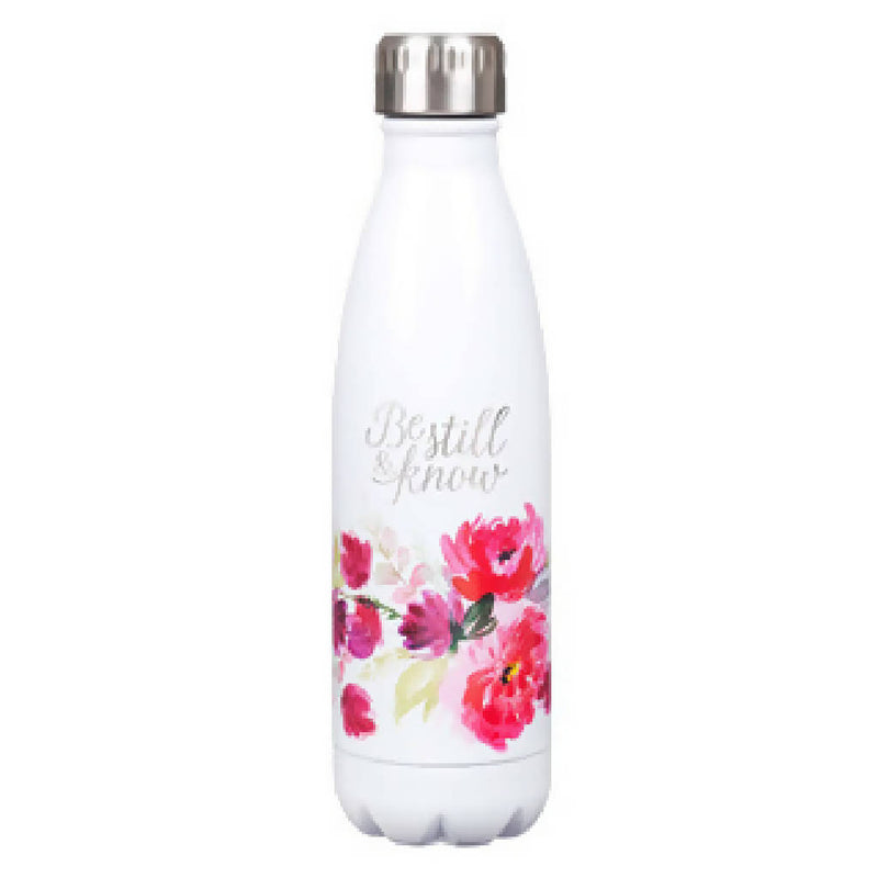 Be Still & Know white Stainless steel waterbottle - The Triangle